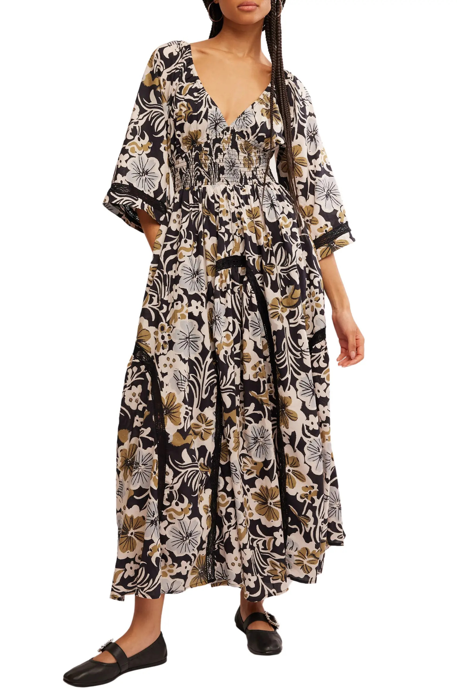 Printed Smocked Waist Maxi Dress | Nordstrom Rack