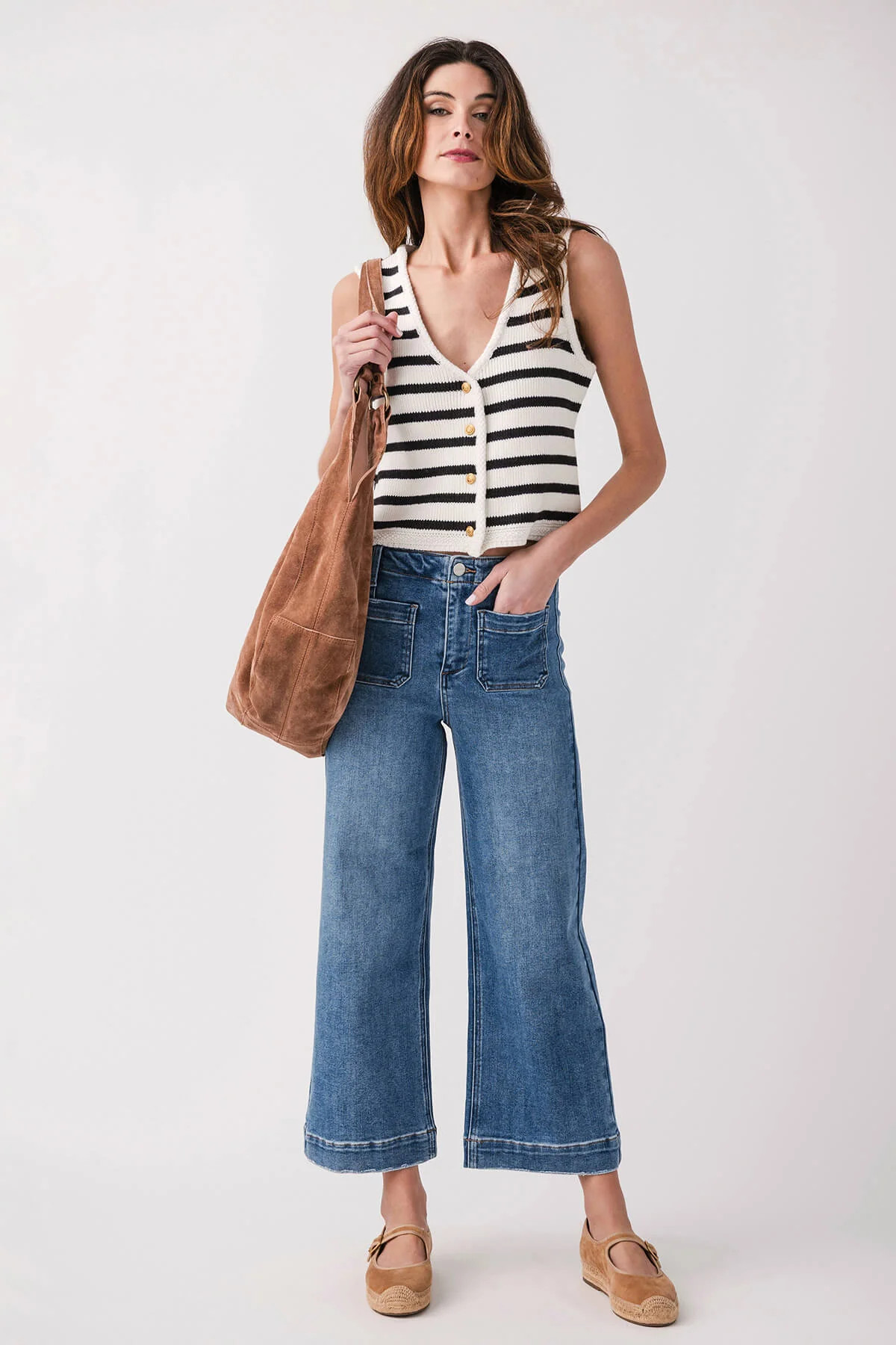 Risen Amelia Patch Pocket Cropped Trouser | Social Threads