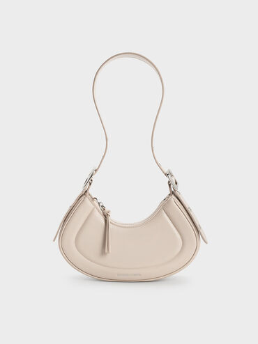 Petra Curved Shoulder Bag
 - Oat | Charles & Keith UK