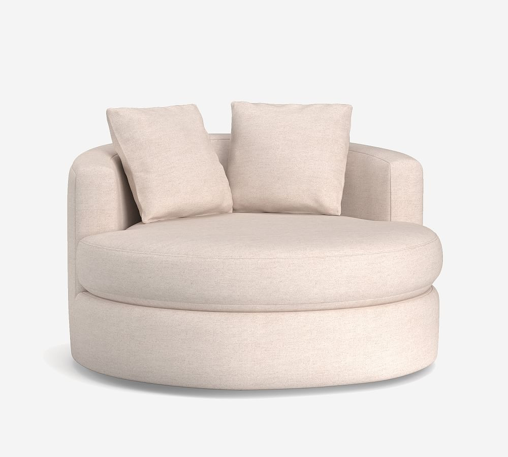 Balboa Upholstered Swivel Armchair | Pottery Barn (US)