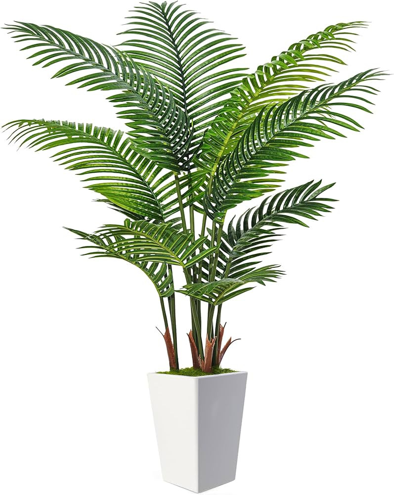 6FT Artificial Palm Tree, Tall Faux Palm Tree Indoor with Fake Plants Tall, Artificial Plants wit... | Amazon (US)
