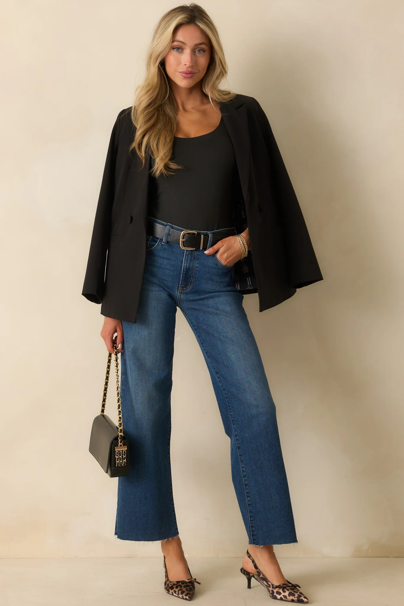 Down To Business Black Blazer | Red Dress