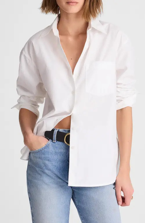 Madewell The Easy Poplin Button-Up Shirt in White at Nordstrom, Size X-Small | Nordstrom