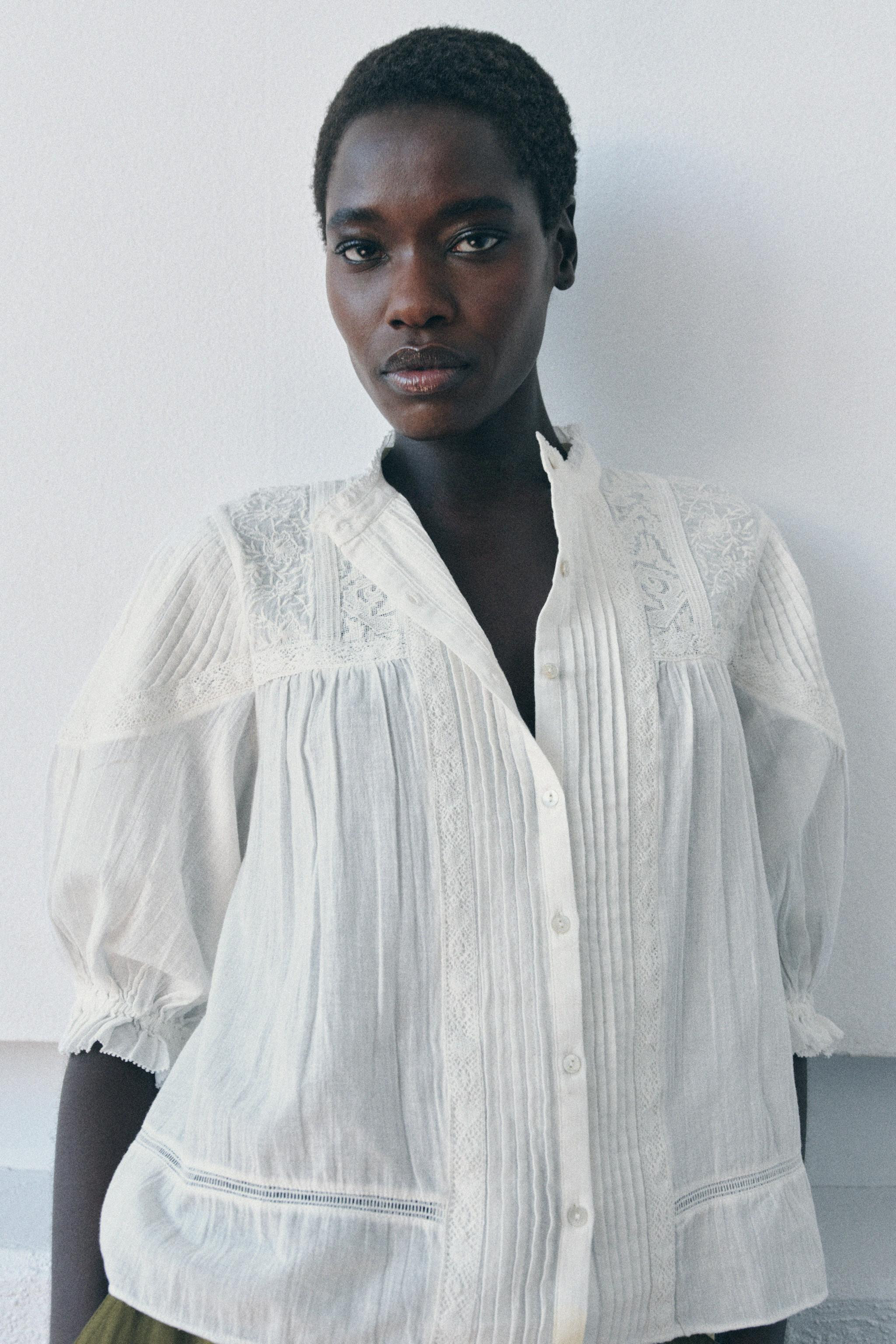 ZW COLLECTION ROMANTIC COTTON SHIRT | Zara UK