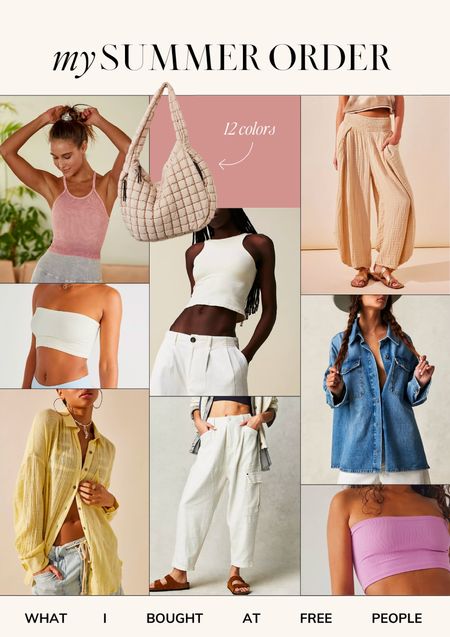 What I bought at Free People // my summer Free People order

Free people pants, beach pants, bandeau top, linen pants, free People quilted bag

#LTKstyletip #LTKunder100 #LTKSeasonal