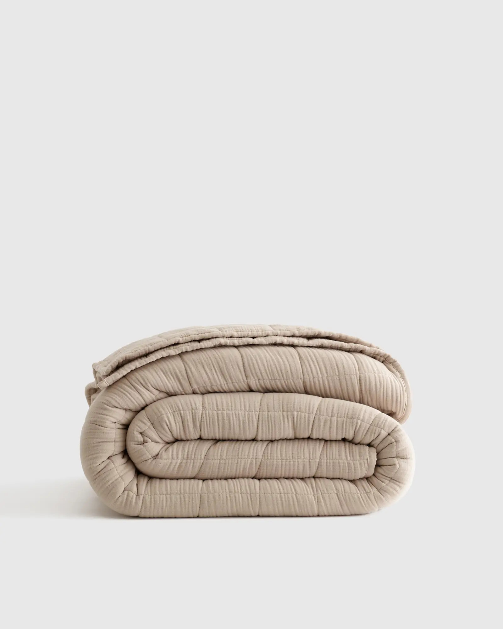 Organic Airy Gauze Box Quilt in Dune | Quince