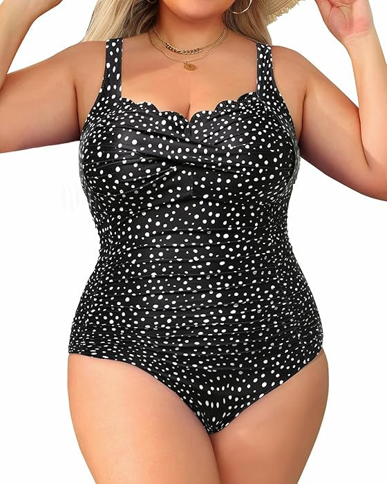 Aqua Eve Womens Plus Size One Piece Swimsuit- Tummy Control Bathing Suit Full Coverage Swimwear | Amazon (US)