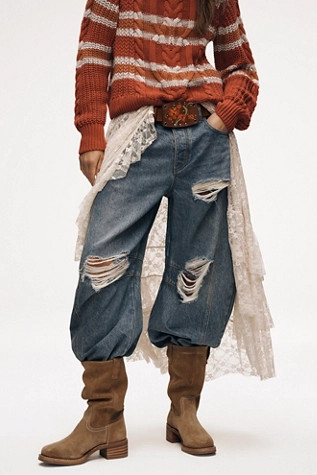 We The Free Good Luck Mid-Rise Barrel Jeans | Free People (UK)