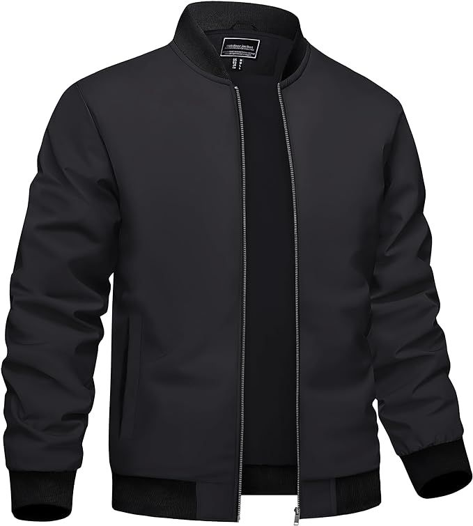 TACVASEN Men's Bomber Jacket Lightweight Spring Jacket Casual Windbreaker with Pockets | Amazon (US)
