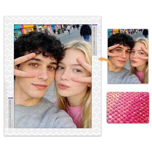 Custom Diamond Painting from Photo, Personalized Diamond Art Kit for Adults, Round or Square Drill Diamond Painting with HD Canvas Complete Tools, Unique Gift for Valentine, Wife, Mother, Birthday | Amazon (US)