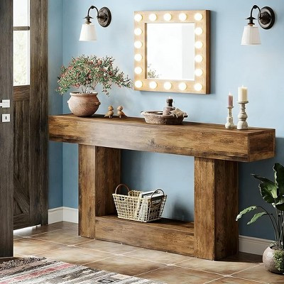 Wooden Console Table, Farmhouse 2-Tier Sofa Table Entryway Table | Target