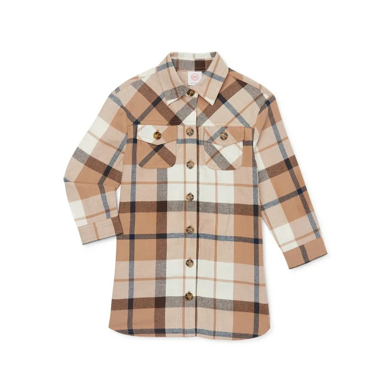 Wonder Nation Toddler Girls Flannel Dress, Sizes 12M-5T | Walmart (US)
