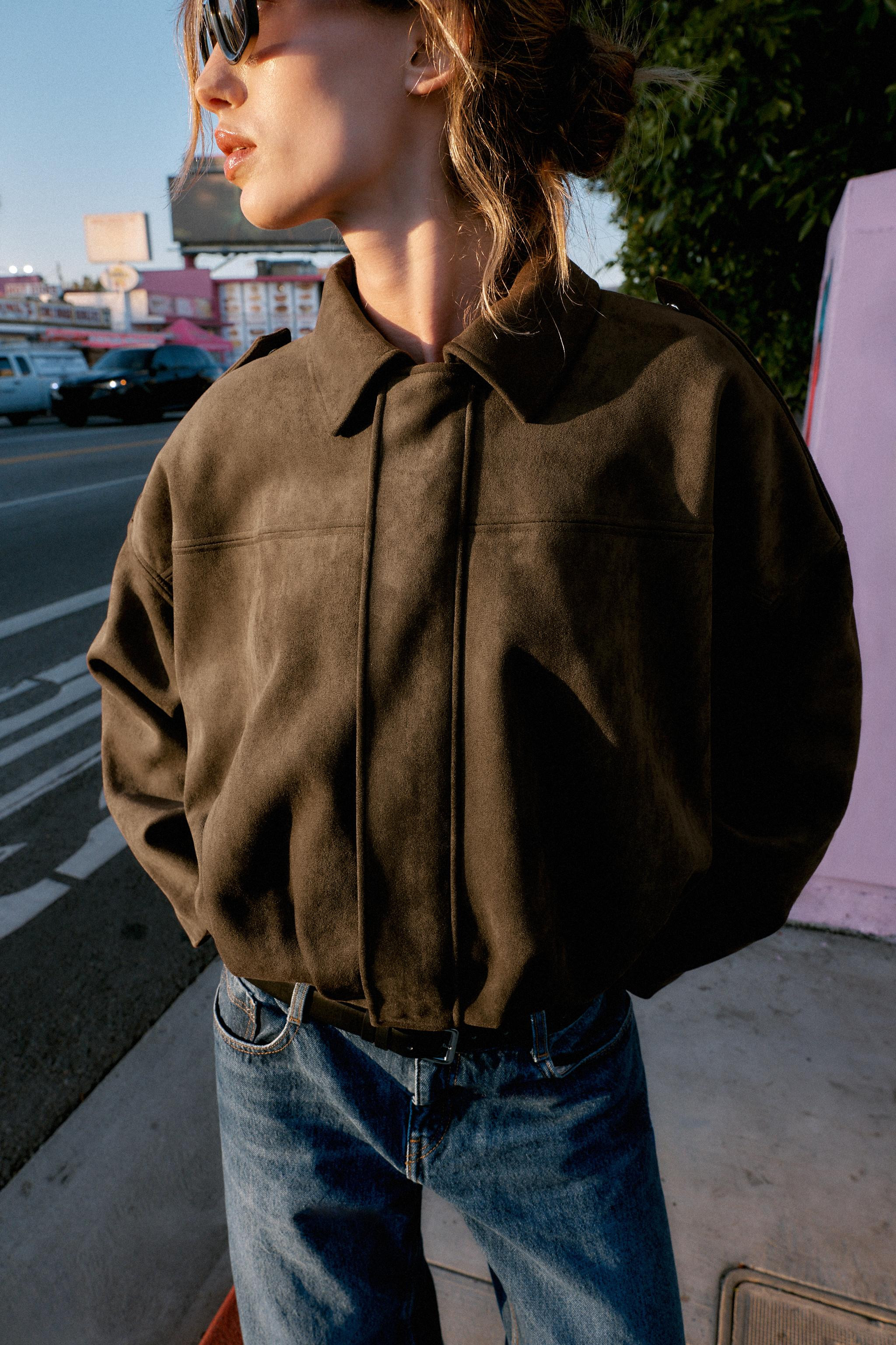 SUEDE EFFECT BOMBER JACKET | Zara US