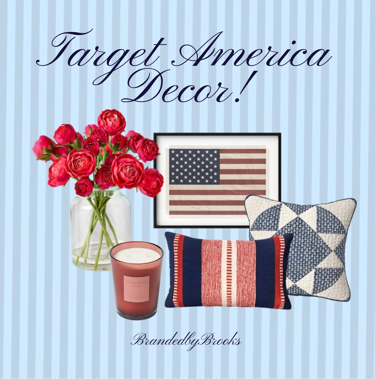 Stars, stripes, and the sweetest summer touches 🇺🇸✨

Obsessed with this Target America decor moment—classic flag art, cozy patriotic pillows, fresh florals, and the prettiest candle to tie it all together. It’s giving effortless red, white & blue without feeling overdone ❤️🤍💙

Perfect for Memorial Day, Fourth of July, or just adding a little Americana charm to your home all season long!

#LTKSeasonal #LTKdayinmylife #LTKHome