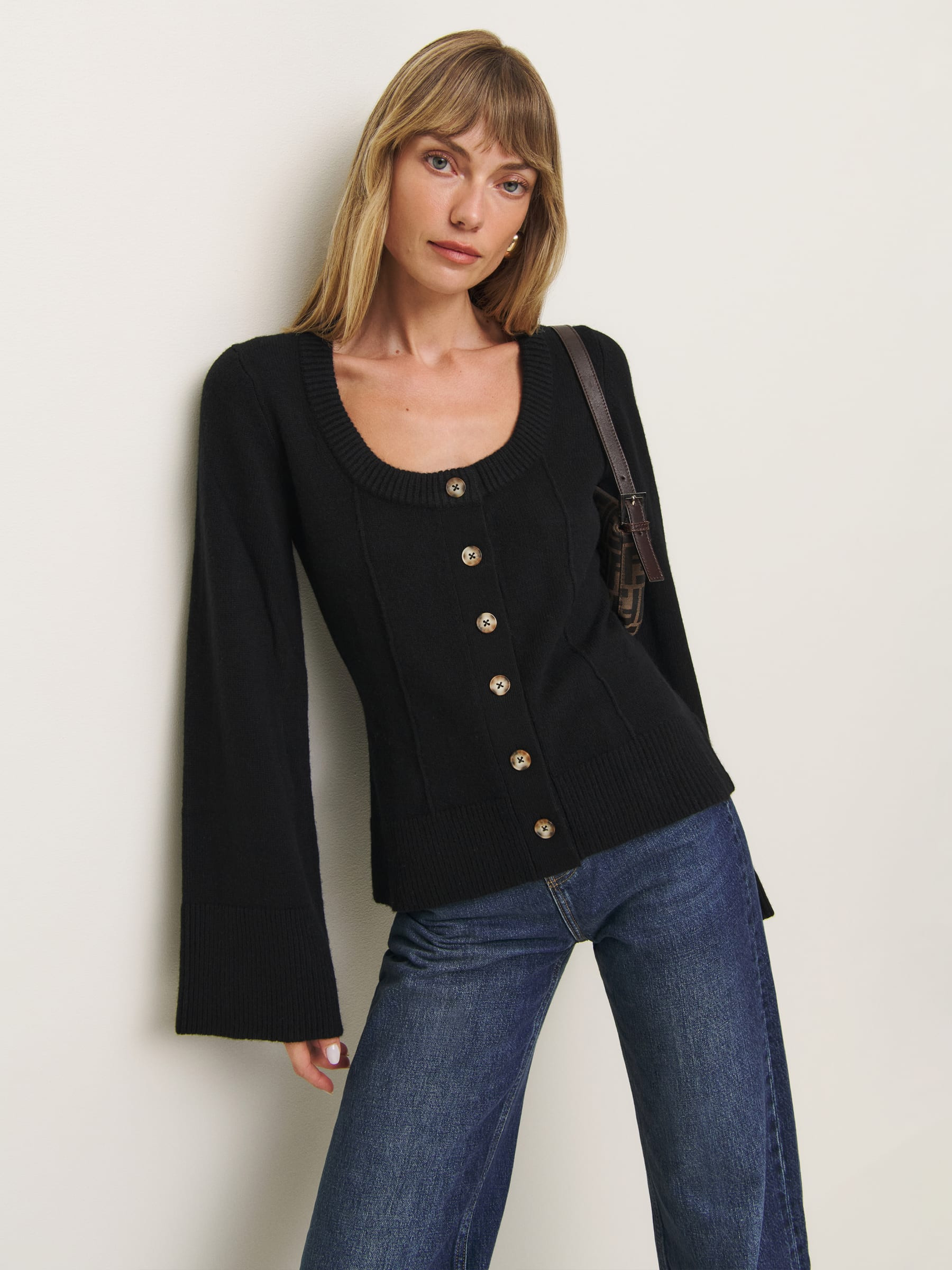 Karina Regenerative Wool Scoop Neck Cardigan | Reformation (Global)