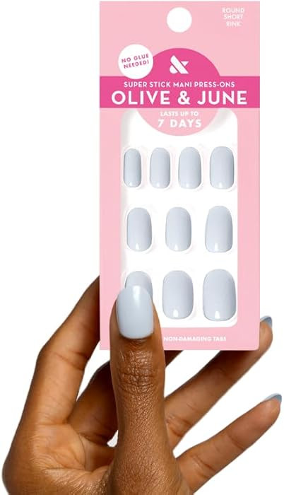 Olive & June Classic Super Stick Mani Press On Nails | No Glue Needed | 32 Tab Nails 16 Sizes | N... | Amazon (US)