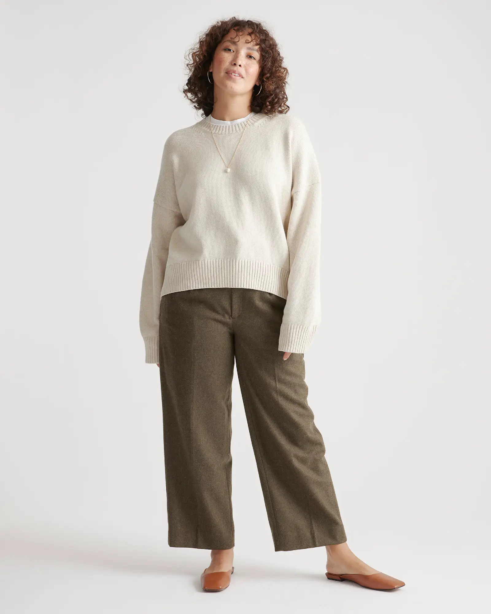 100% Organic Cotton Boyfriend Crew Sweater | Quince