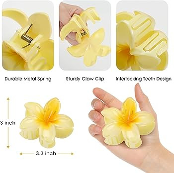 10 Pack Flower Claw Clip for Women, Preppy Flower Hair Clip, Hawaiian Plumeria Hair Clip, Hawaii ... | Amazon (US)