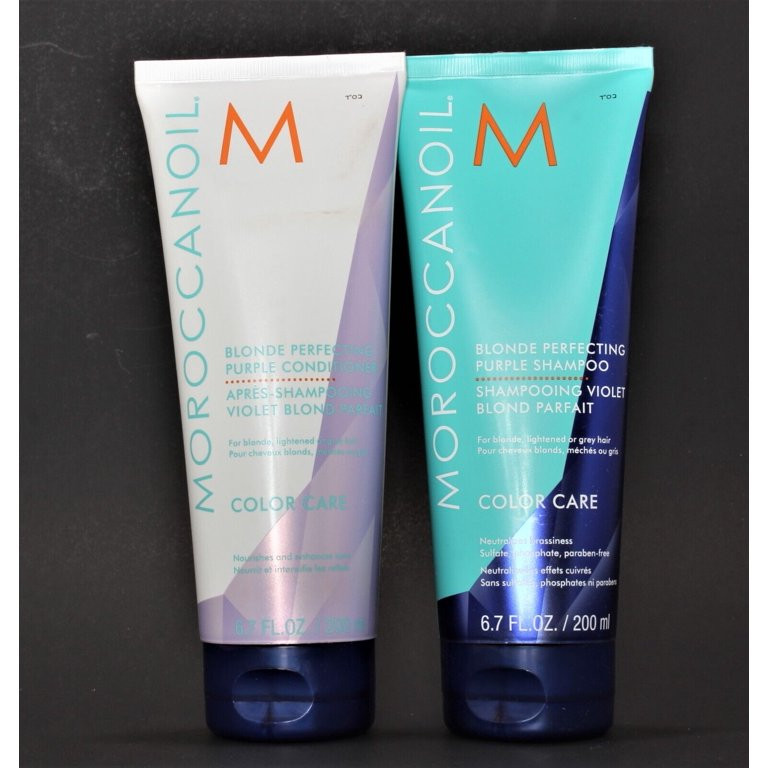 Moroccanoil Blonde Perfecting Purple Shampoo and Conditioner Bundle 6.7oz/200ml - Walmart.com | Walmart (US)