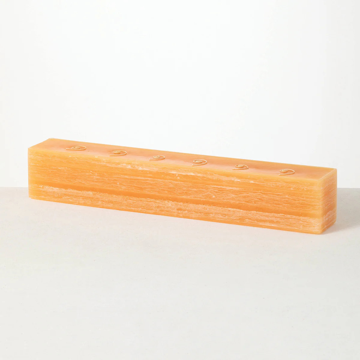 Amber Layered Brick Candle | Sullivans Home Decor