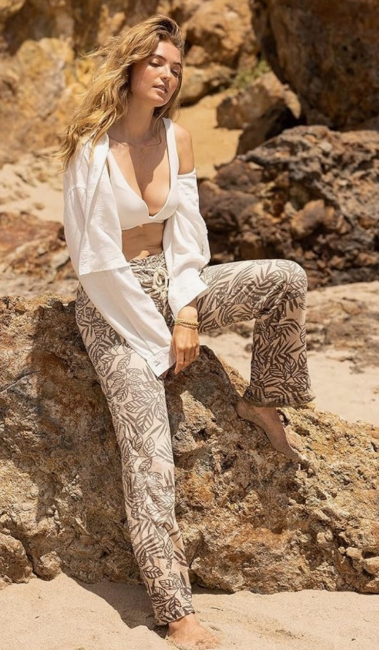 The breezy linen pants made for oceanside days and easy summer outfits. ☀️🌊🦀 Printed fabric, drawstring smocked waist, relaxed 32-inch inseam, and pockets make them perfect for beach walks, vacation lounging, resort mornings, casual errands, or pairing with a tank and sandals. 

Grab the pants your summer suitcase needs. 🏖️

#LTKSwim #LTKTravel #LTKSeasonal