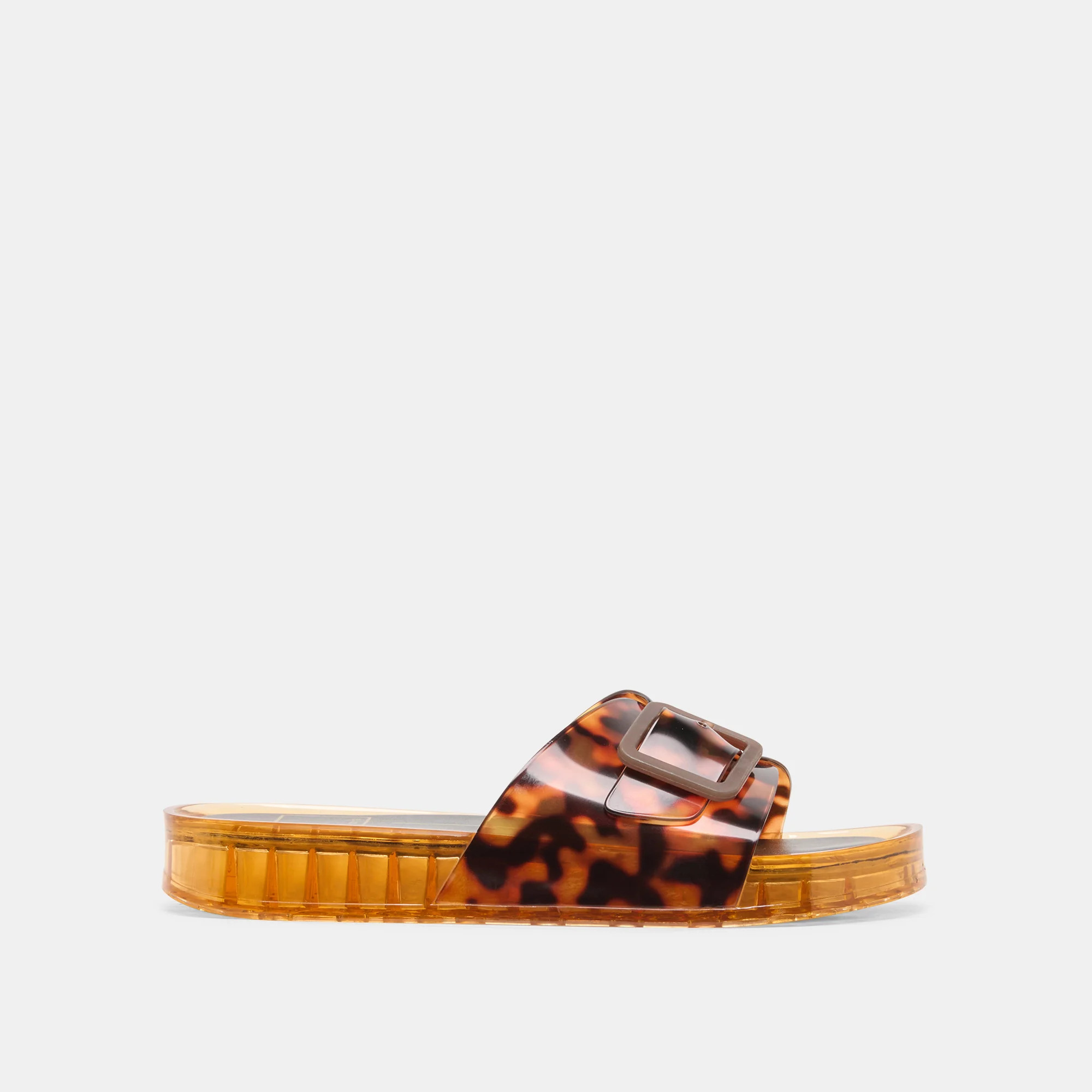 JULEAN Tortoise Vinyl Slip-on Jelly Platform Sandals | Dolce Vita | DolceVita.com