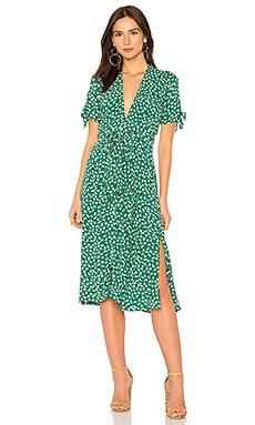 FAITHFULL THE BRAND Nina Midi Dress in Vintage Bloom Print Green from Revolve.com | Revolve Clothing (Global)