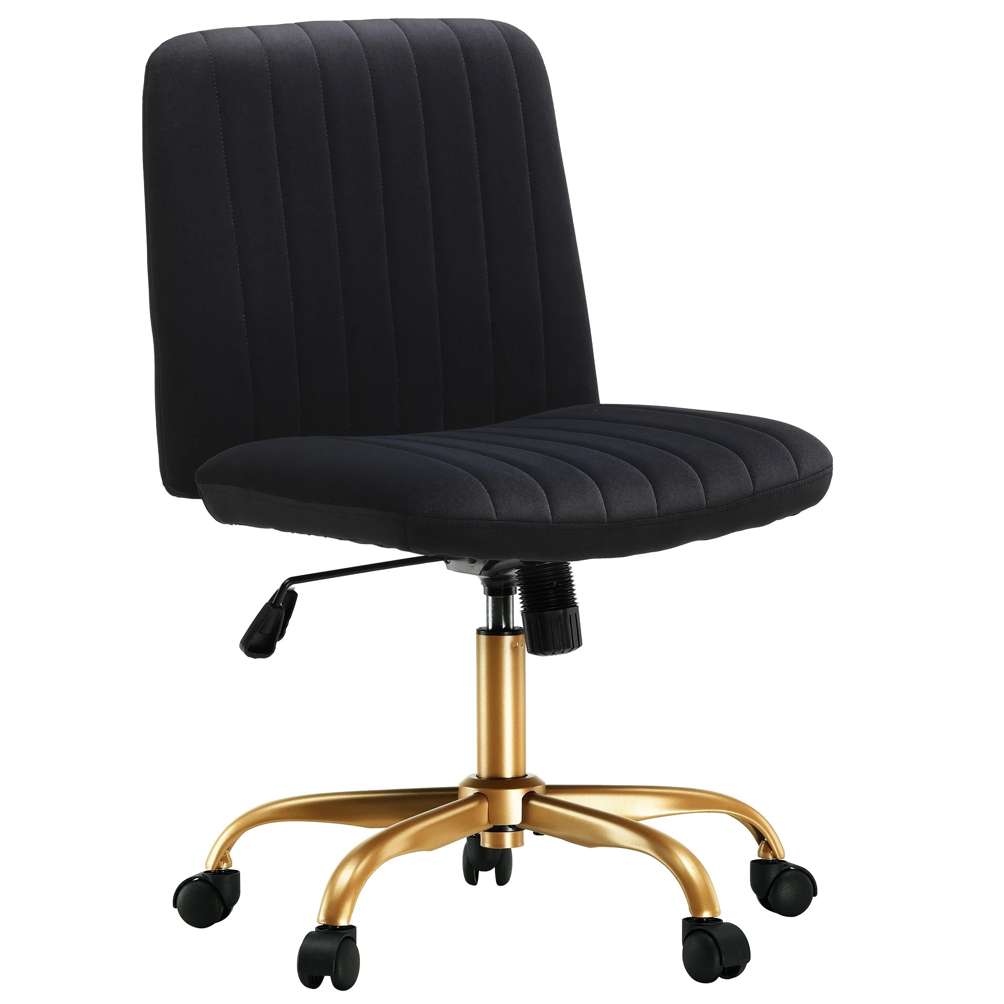 Mainstays Extra Plush Velvet Channel Upholstered Office Chair, Black | Walmart (US)