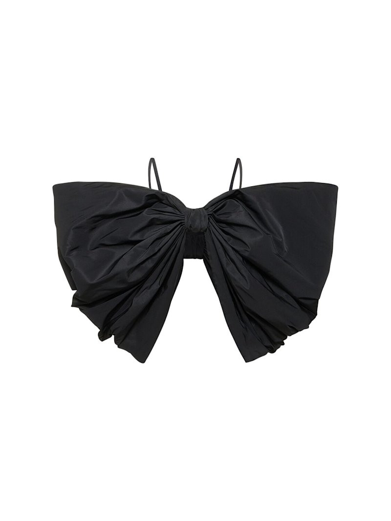 Bow sleeveless taffeta crop top | Luisaviaroma