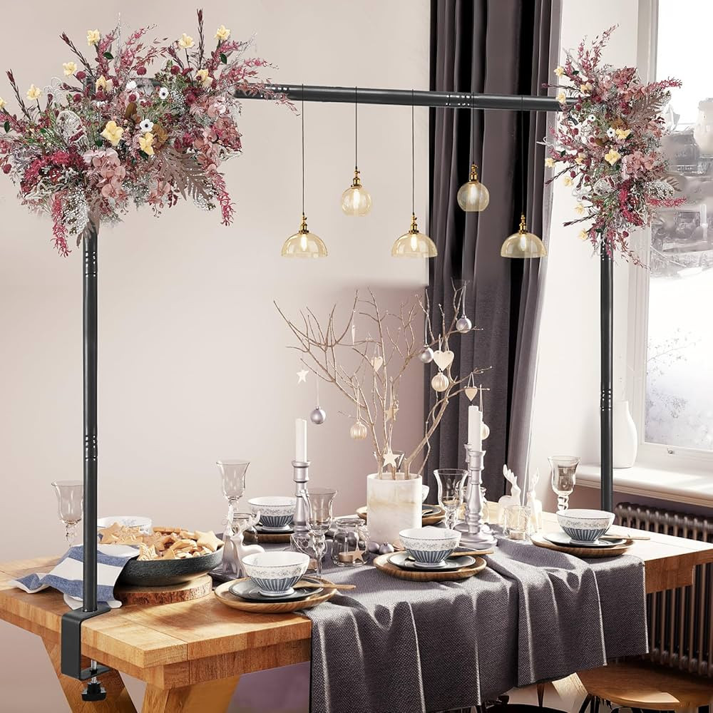 Over The Table Rod Stand with Clamps Adjustable 31-110 in Length 31-64 in Height Black Table Ball... | Amazon (US)