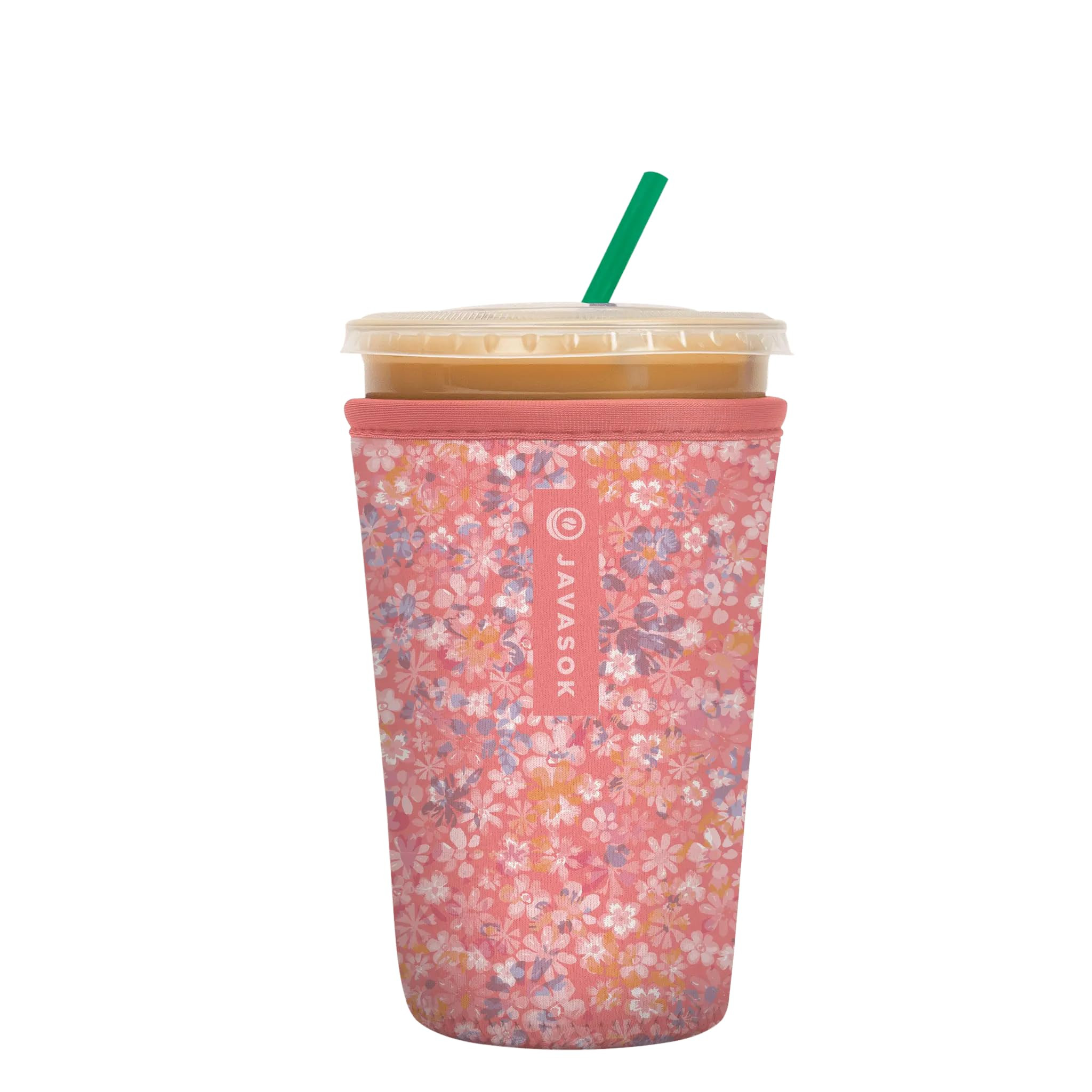 Sok It JavaSok Iced Coffee & Cold Soda Insulated Neoprene Cup Sleeve (Blushing Blooms, Medium: 22-28oz) | Amazon (US)