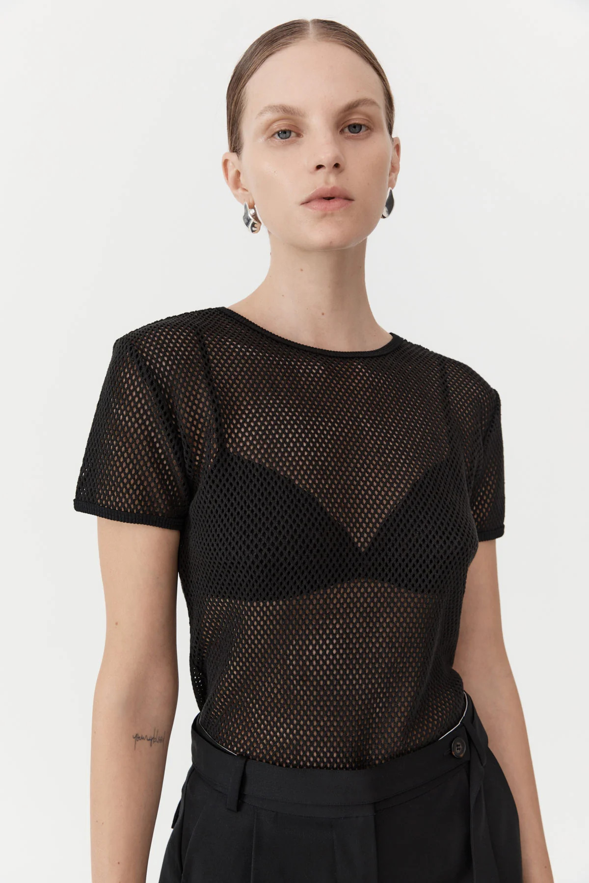 Mesh Short Sleeve Tee - Black | St. Agni (US, UK, EU)
