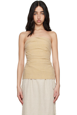TOVE - Beige Izel Bandeau Top | SSENSE