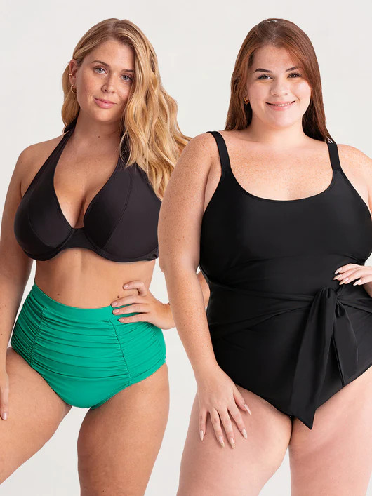 Bundle Shapermint Essentials - 1 Bikini Bottom + 1 Halter Bikini Top + 1 Tie-Belt Swimsuit | Shapermint