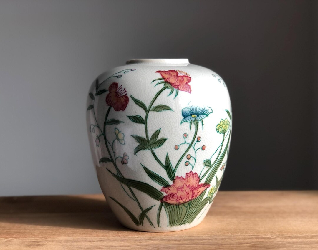 Vintage Floral Vase - Etsy | Etsy (US)