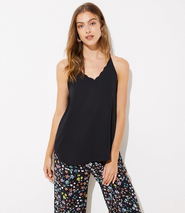 Scalloped Strappy Cami | LOFT