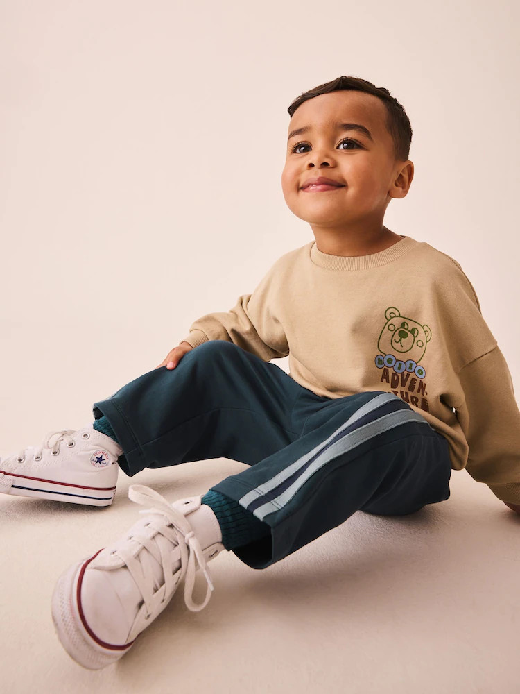 Teal Blue Wide Leg Side Stripe Joggers (3mths-7yrs) | Next US