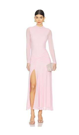 Lea Mesh Midi Dress in Light Pink | Revolve Clothing (Global)