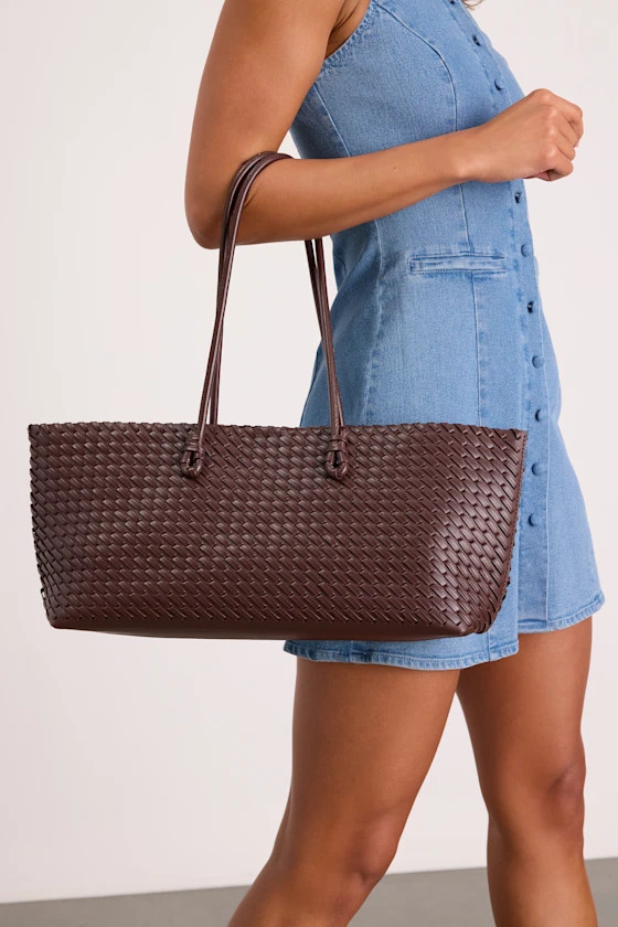Amaris Brown Woven Tote Bag | Lulus