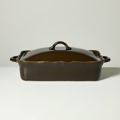 Ceramic Wavy Edge Baking Dish Brown - Hearth & Hand™ with Magnolia | Target