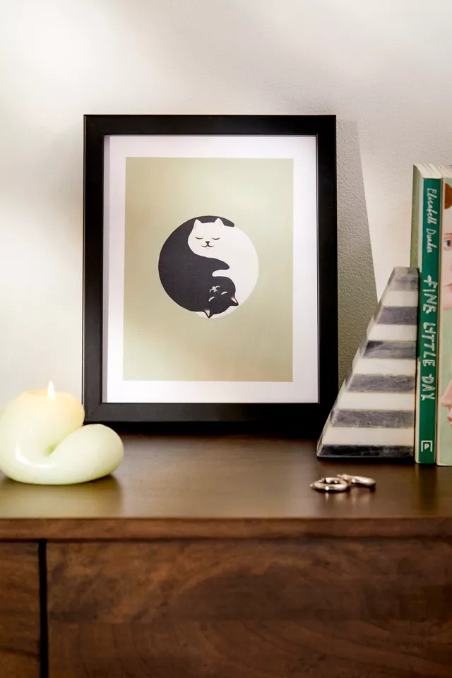 Jimmy Tan Hidden Cat 26 Yin Yang Hug Art Print | Urban Outfitters (US and RoW)