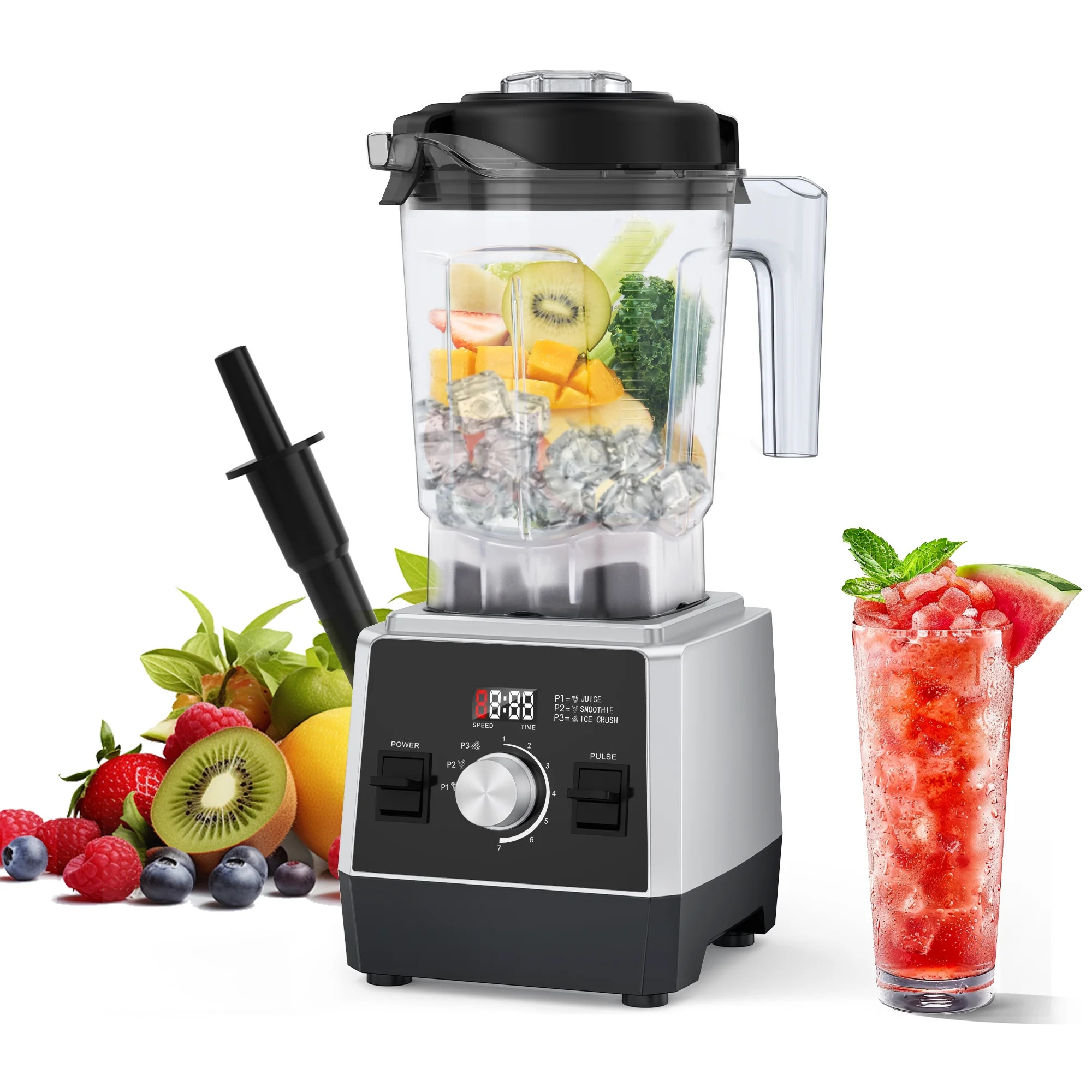 Aeitto 1800W Professional Blender for Kitchen, 2L Smart Blender for Smoothies, 7 Preset Programs,... | Walmart (US)