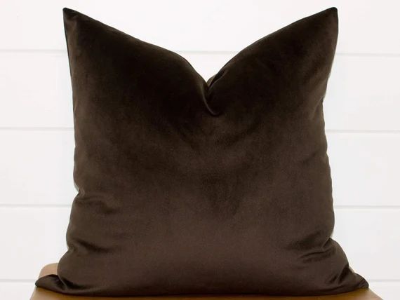 Dark Brown Velvet Pillow Cover  Throw Pillow  Same Fabric on - Etsy | Etsy (US)