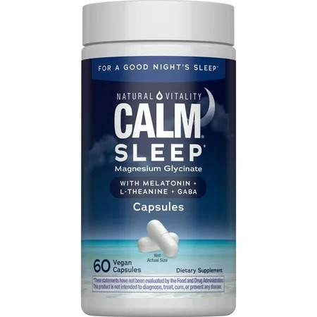 Nature's Vitality CALM Sleep Magnesium Glycinate 60 Vegan Capsules | Walmart (US)