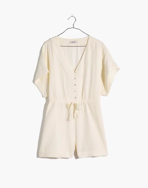 Gauze Cover-Up Drawstring Romper | Madewell