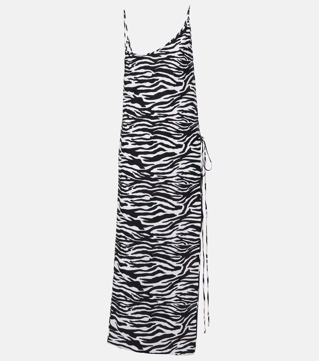 Zebra-print side-slit midi dress | Mytheresa (UK)