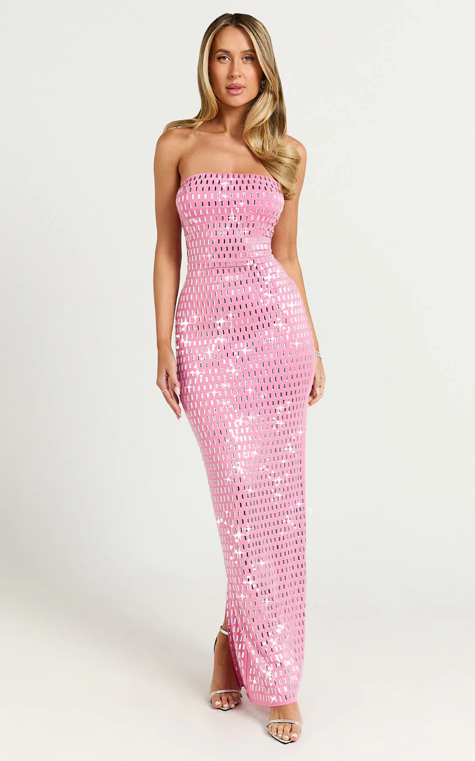 Joyce Maxi Dress - Heat Press Strapless Dress in Pink | Showpo (US, UK & Europe)