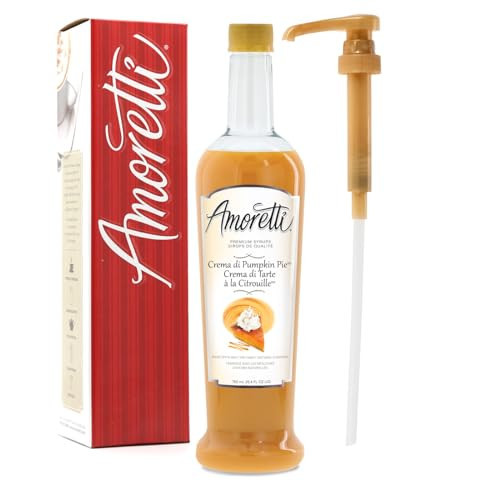 Amoretti - Premium Crema di™ Pumpkin Pie Syrup, 94 Servings Per Bottle (750 ml), with Pump for Flavoring Coffees, Cocktails, and other Beverages, Gluten Free, GMO/GEO Free, Preservative Free | Amazon (US)