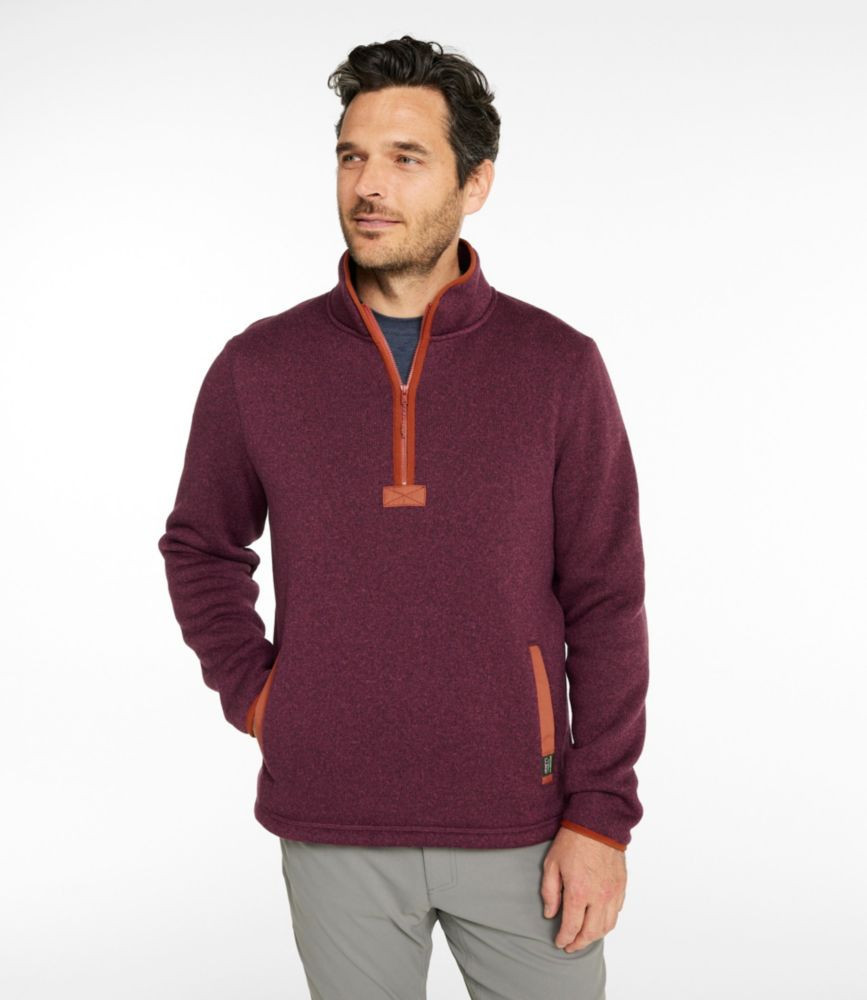 Men's Sweater Fleece Half-Zip Pullover Burgundy Brown XXXL, Polyester Fleece L.L.Bean | L.L. Bean