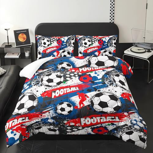 lneffble Twin Size Comforter Set for Boys Soccer，Sport Twin Bedding Sets for Boys with 1 Comforter with 2 Pillow Case | Amazon (US)